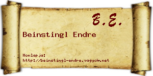 Beinstingl Endre névjegykártya